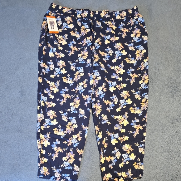 Jessica Simpson Floral Print Pants - Black, Yellow, Blue - Picture 1 of 5